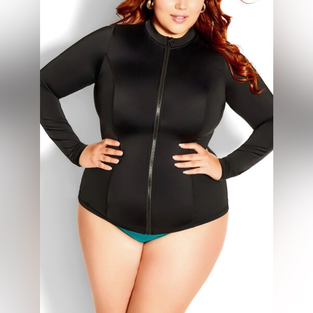 NWT Swim Front Long Sleeve Sun Top